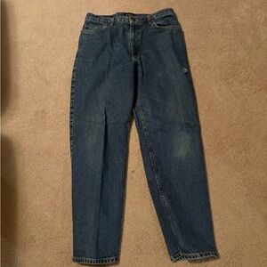 Eddie Bauer Men's Straight Classic Fit 100% Cotton Distressed Blue Jeans